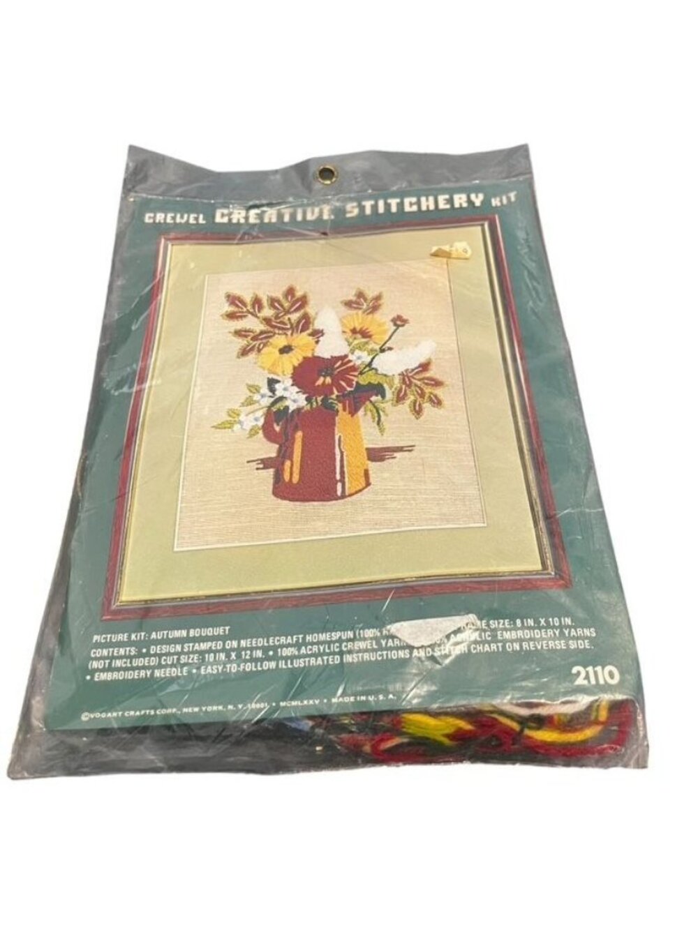 Vintage 1975 Vogart Crafts Autumn Bouquet Crewel Creative Stitchery Kit Model 21